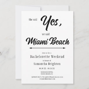 Minimalist Bachelorette Weekend Invitation