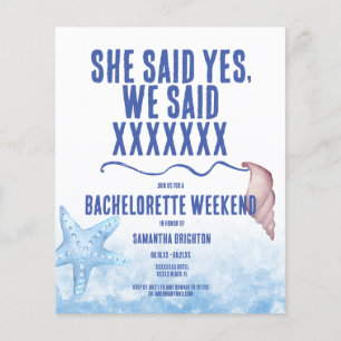 Minimalist Bachelorette Weekend Invitation