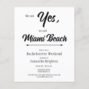 Minimalist Bachelorette Weekend Invitation