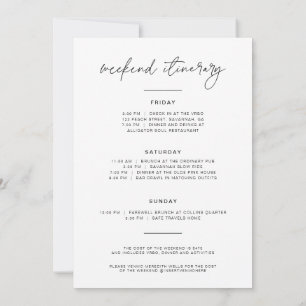 Minimalist Bachelorette Weekend Invite + Itinerary