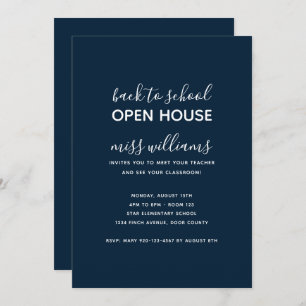 Minimalist Back to School Open House Invitation