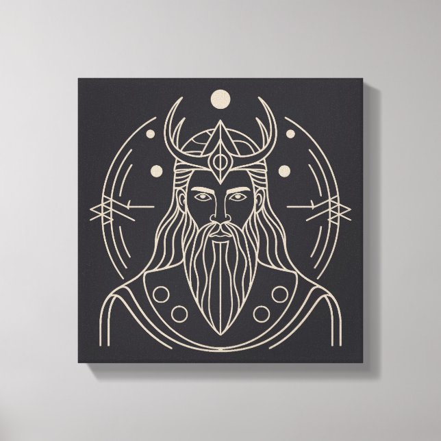 Minimalist Baldr Norse God Vector Art Canvas Print (Front)