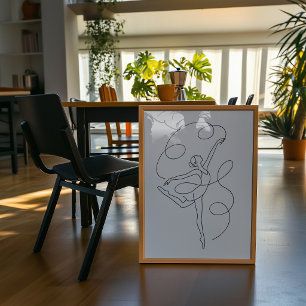 Minimalist Ballerina Line Art Print