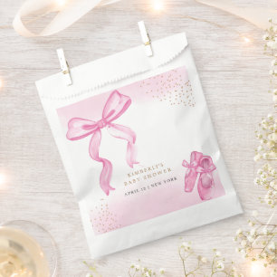 Minimalist Ballerina Shoes Bow Baby Shower Favour Bags