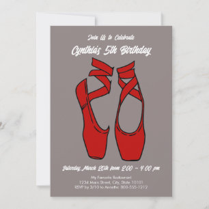 Minimalist Ballet Birthday Party Invitation