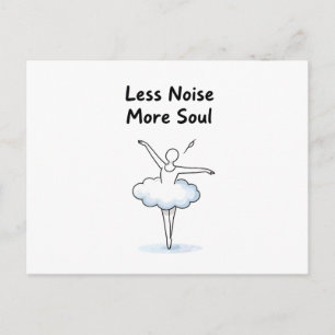 Minimalist Ballet Dancer Soul Quote Art Postcard