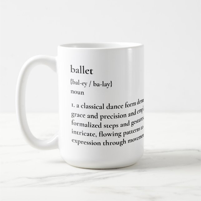 Minimalist Ballet Definition Mug (Left)