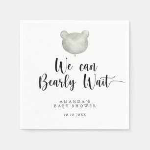 Minimalist balloon bear Baby Shower Napkin