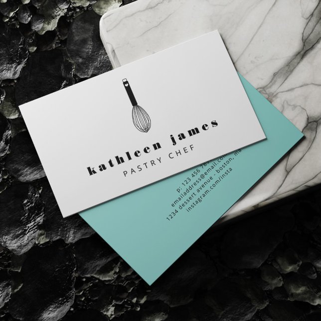 Minimalist Balloon Whisk Chef Business Card (Creator Uploaded)
