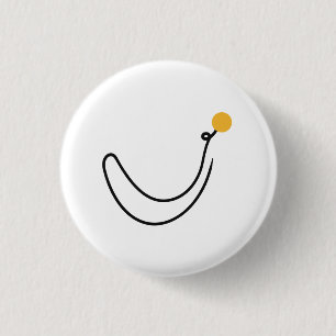 Minimalist Banana One Line Art with Yellow Sun 3 Cm Round Badge