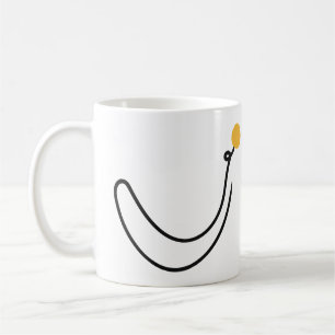 Minimalist Banana One Line Art with Yellow Sun Coffee Mug