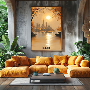 Minimalist Bangkok Skyline – Thai City Art Poster
