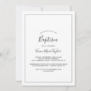 Minimalist Baptism Invitation