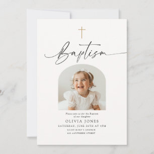 Minimalist Baptism Invite with Photo