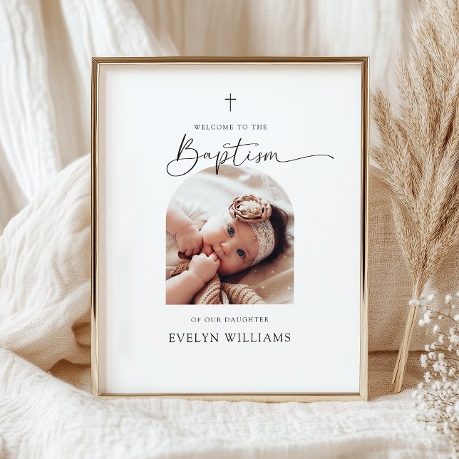 Minimalist Baptism Photo Arch Welcome Poster (Creator Uploaded)
