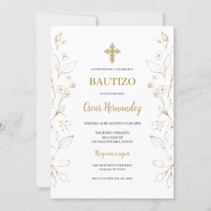 Minimalist Baptism Spanish Invitation