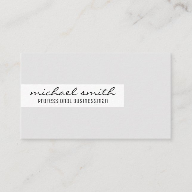 Minimalist / Bar Accent (Grey / Black) Business Card (Front)
