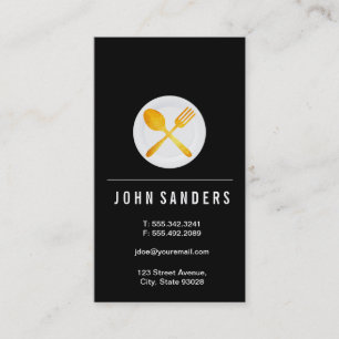 Minimalist Bar Plate Silverware Business Card