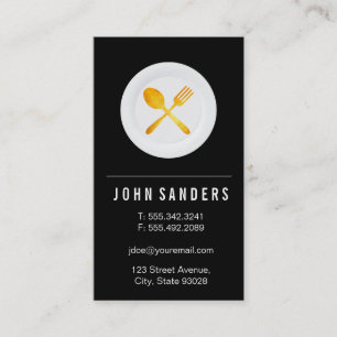 Minimalist Bar Plate Silverware Business Card