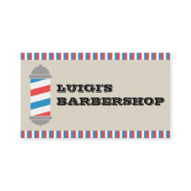Minimalist Barber Pole Barber Shop Business Card
