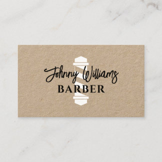 Minimalist barber pole barbershop business card