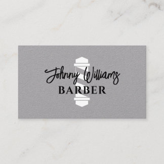 Minimalist barber pole barbershop business card