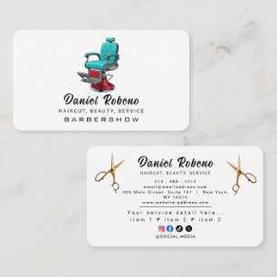 Minimalist Barber Shop Business Card