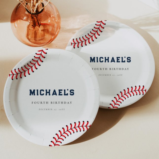 Minimalist Baseball Birthday Paper Plates (Creator Uploaded)