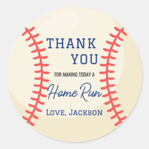 Minimalist Baseball Gifts Favor Thank You Classic Round Sticker