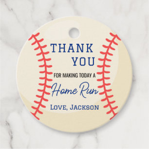 Minimalist Baseball Gifts Favour Thank You Tags