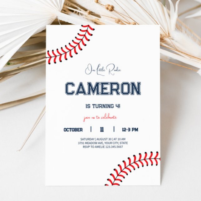 Minimalist Baseball Kids Birthday Party Invitation (Creator Uploaded)