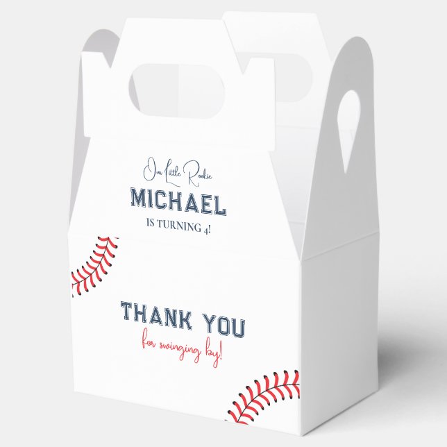 Minimalist Baseball Stiches Gable Gift Box (Opened)
