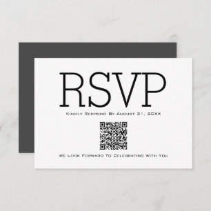 Minimalist Basic Essential QR Code RSVP Card