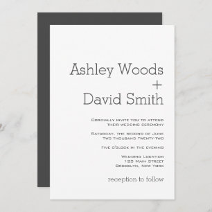Minimalist Basic Essential Wedding Invitation