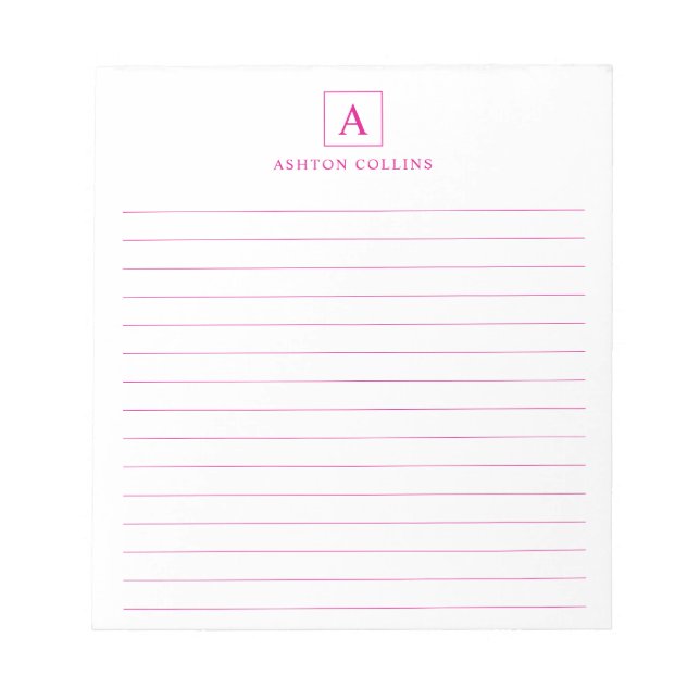Minimalist Basic Magenta Notepad (Front)