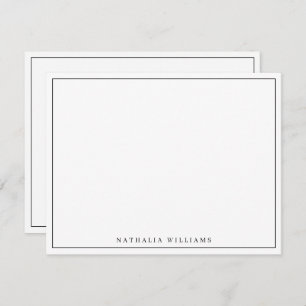 Minimalist Basic Personalise Black Stationery Card