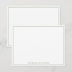 Minimalist Basic Personalise Moss Green Stationery Card