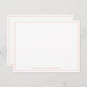 Minimalist Basic Personalise Orange Stationery Card