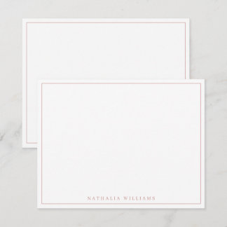 Minimalist Basic Personalise Rose Mauve Stationery Card