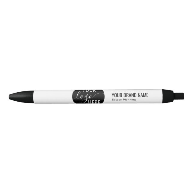 Minimalist Basic Professional Company Logo  Black Ink Pen (Front)