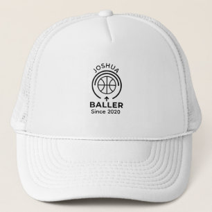 Minimalist Basketball Icon Modern Trucker Hat