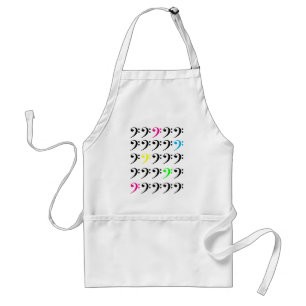 Minimalist Bass Clef Grid Pattern for Musicians Standard Apron
