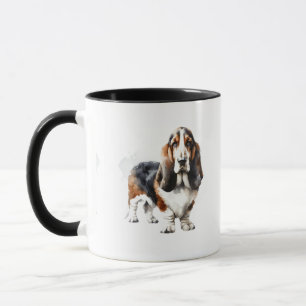 Minimalist Basset Hound Watercolor Mug
