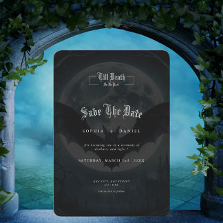 Minimalist Bats Gothic Wedding Save The Date