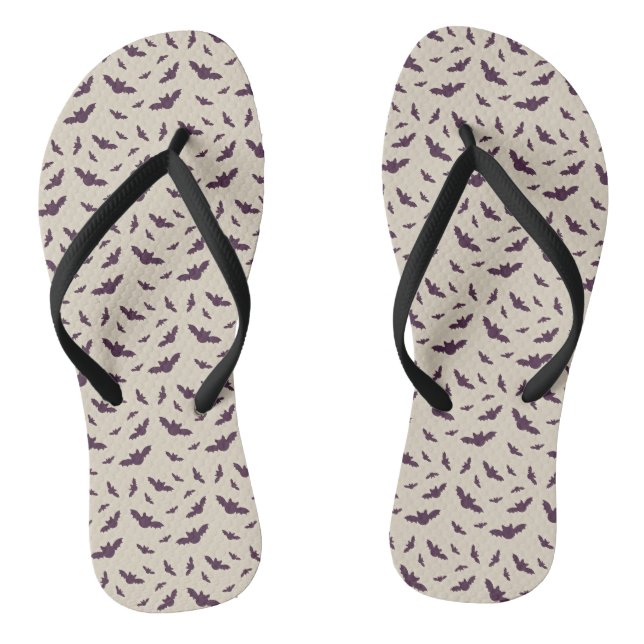 Minimalist Bats Pattern Halloween Blanket Flip Flops (Footbed)