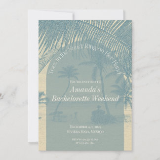 Minimalist Beach Bachelorette Invitation Itinerary
