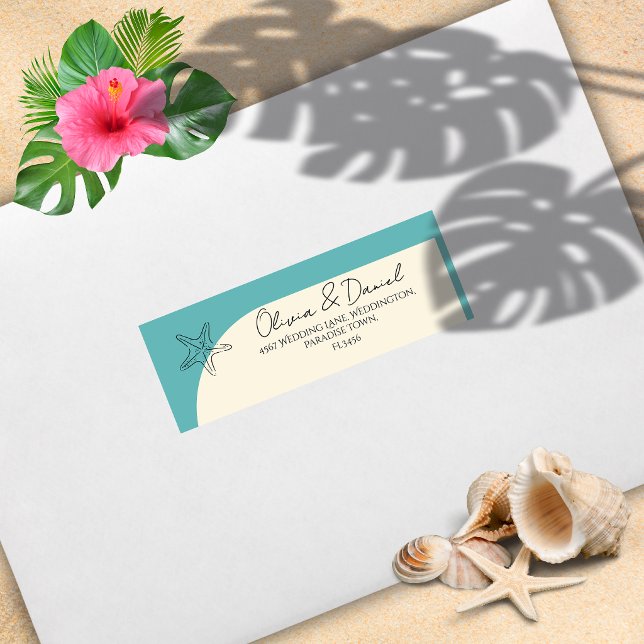 Minimalist Beach Wedding Return Address Label (Creator Uploaded)