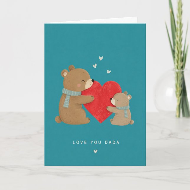 Minimalist Bear Hug Father's Day Card (Front)