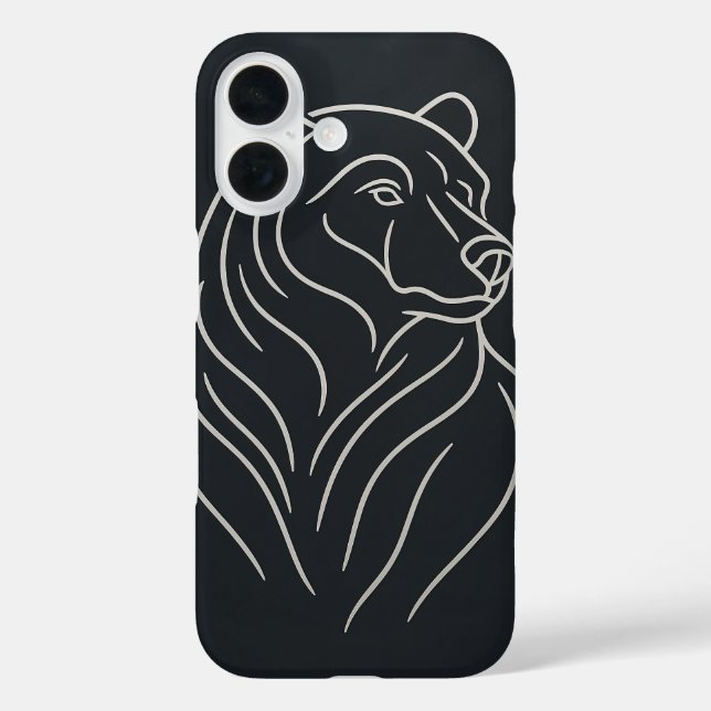 Minimalist Bear Line Drawing Case-Mate iPhone Case (Back)