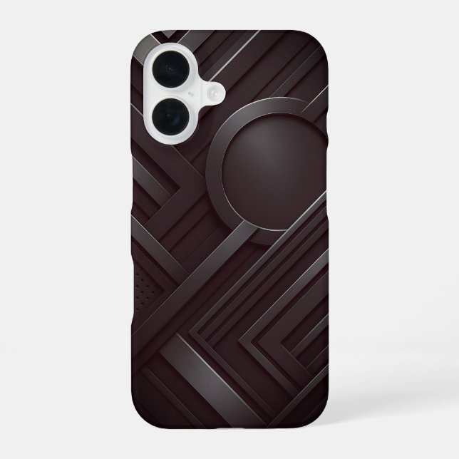 Minimalist Bear Line Drawing iPhone 16 Case (Back)
